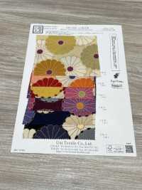 KKP2338-D-KIKUYUZEN Futako Chirimen Chrysantheme Yuzen[Textilgewebe] Uni Textile(Komon Studio) Unterfoto