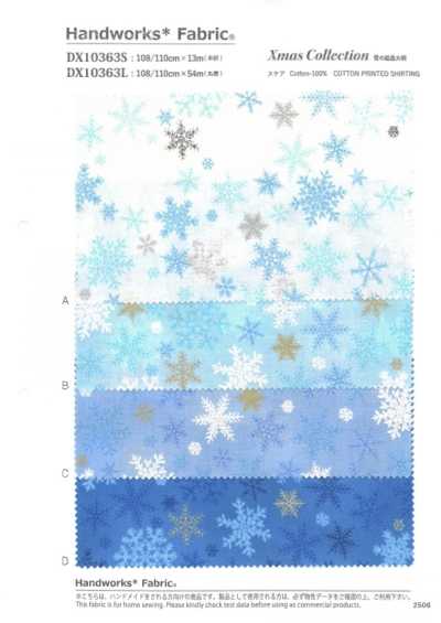 DX10363L HAndworks*Fabric® Batist mit großem Weihnachts-Schneeflockenmuster