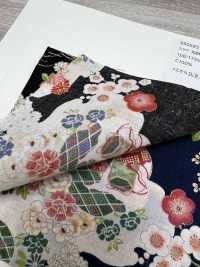 850585 Lawn Hana Gold Japanisches Muster Schatzblumen In Einem Wolkenmeer[Textilgewebe] VANCET Sub-Foto
