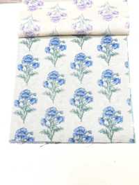 850573 SEVENBERRY® Lawn Ungebleichte Baumwolle Soleil Blue / Wildflower[Textilgewebe] VANCET Sub-Foto