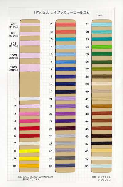 HW-1200 Lycra farbiges Kordelgummi