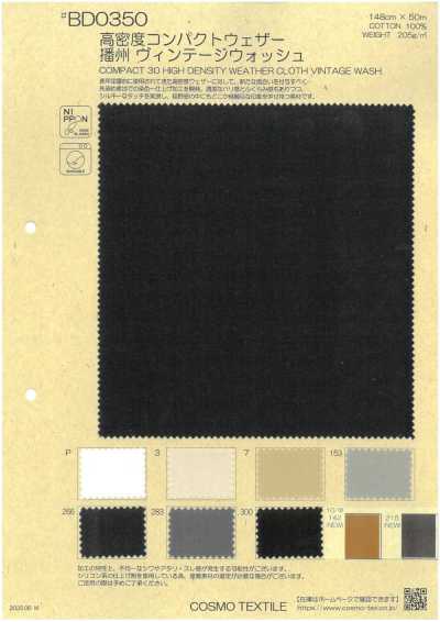 BD0350 Hochdichter Compact-Wetterstoff Banshu Vintage-Waschung