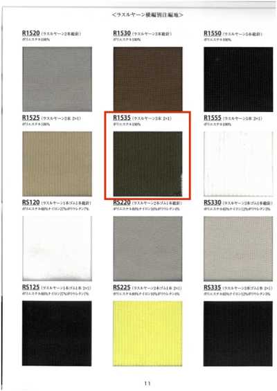 R1535 Rippenstrick-Glanzgarn, 3-fach, 2x1, 60 cm breit