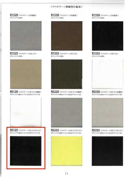RS125 Rippen-Raschelgarn, einfach elastisch, 2x1, 60 cm breit