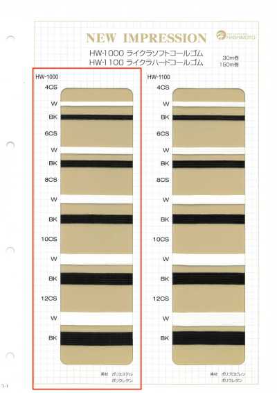 HW-1000 Lycra weiches geflochtenes Gummiband