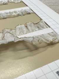 HW-3038 Organza-Doppelrüsche Mit Goldglitzer Und Stretchband[Bandbandschnur] Kein Name Sub-Foto