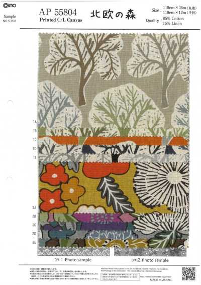 AP55804-DR Nordischer Wald-Canvas (halb gefaltet)