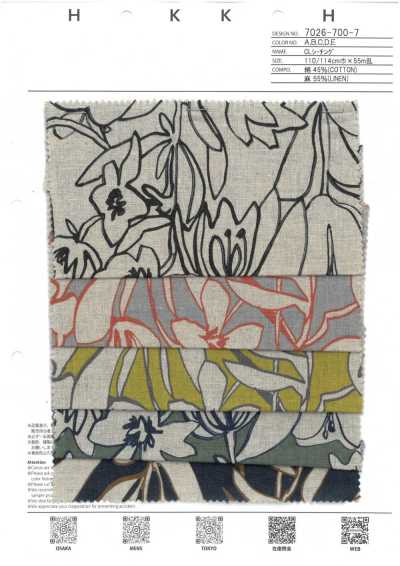 7026-700-7 CL Loomstate Marker Blumenmuster[Textilgewebe] HOKKOH Sub-Foto