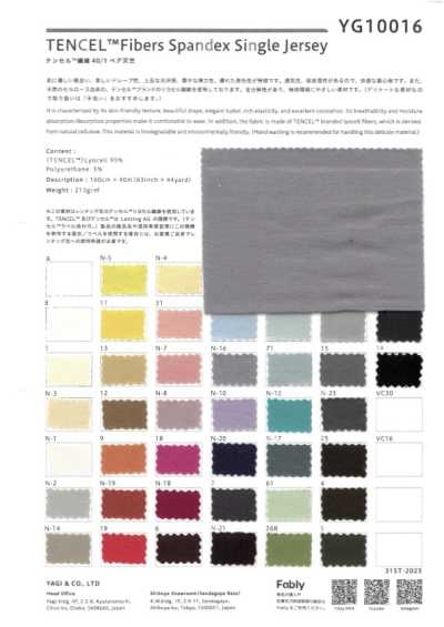 YG10016 Tencel-Faser 40/1 Roh-Jersey
