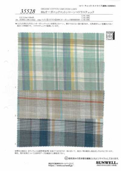 35528 80s Bio-Baumwollbatist Madras-Karo