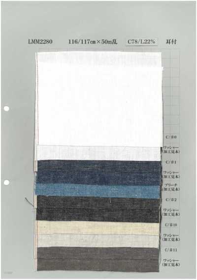 LMM2280 Baumwoll-Leinen-Selvedge-Leichtgewicht-Farbdenim 5oz