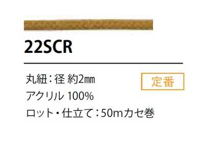 22SCR Silikonbeschichtete Kordel 2 mm