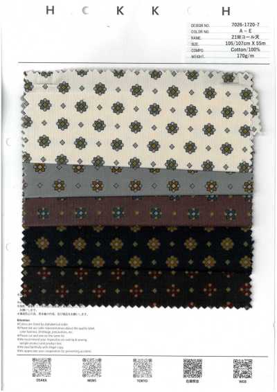 7026-1720-7 21W-Cord mit kleinem Muster