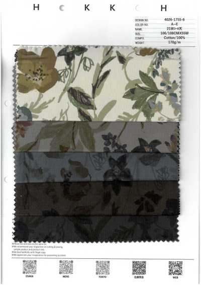 4026-1755-6 21W Blumen-Cord, überfärbt