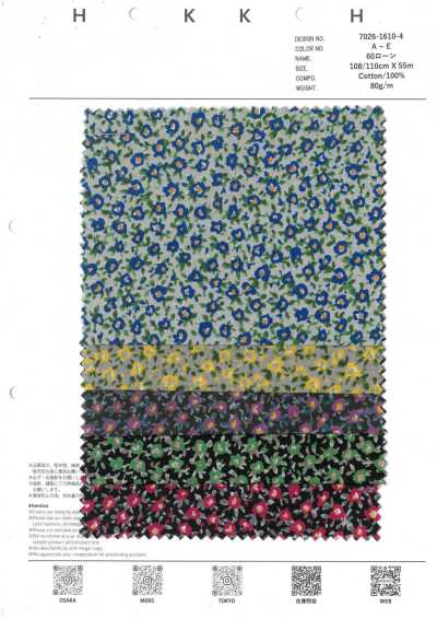 7026-1610-4 60er Lawn 9088 Kleine runde Blumen