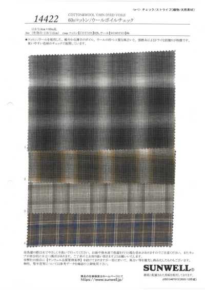 14422 60s Baumwoll/Woll-Voile kariert