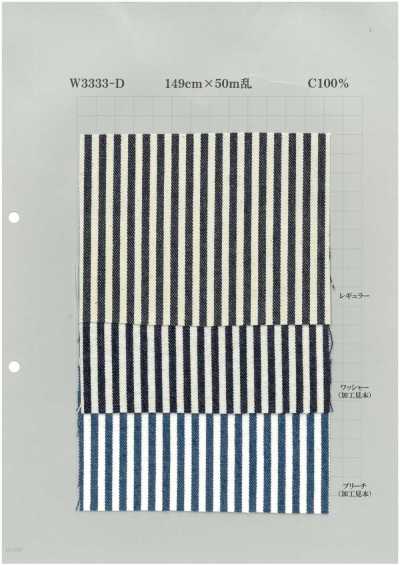 W3333-D Baumwoll Bold Stripe Hickory Denim 10oz