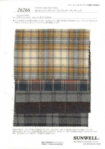 26266 30/2 Baumwoll-Melange Fischgrät-Tartan-Karo