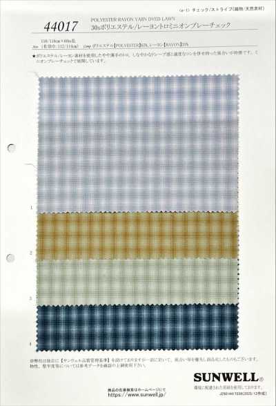 44017 30S Polyester/Viskose Tropical Mini-Ombre-Karo