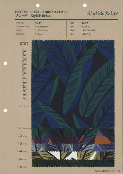 4244 Popeline Stilvoll Relax BANANA LEAVES