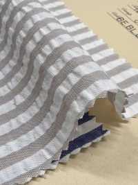 A-7073 Indischer Baumwoll-Seersucker-Streifen[Textilgewebe] ARINOBE Unterfoto