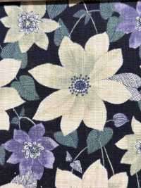850558 Leinenähnlicher Slawischer Salon De Fleur Clematis[Textilgewebe] VANCET Unterfoto