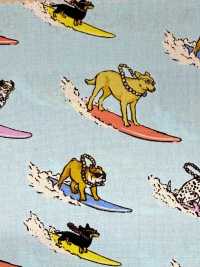 850599 Stilvoller Pop Aus Breitgewebe: Surfende Hunde[Textilgewebe] VANCET Unterfoto