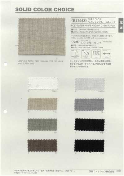 B7395Z Leinenartiger Lino-Chambray-Stretch, halb gefaltet