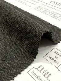 OM9267 Klassisches Fischgrät-Fleece Aus Baumwolle Und Recycelter Wolle[Textilgewebe] Oharayaseni Unterfoto