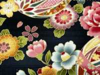 AP62902 Bunter, Goldbedruckter Satin (Runde Rolle)[Textilgewebe] COSMO TEXTILE Unterfoto