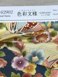 AP62902 Bunter, Goldbedruckter Satin (Runde Rolle)[Textilgewebe] COSMO TEXTILE Unterfoto