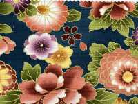 AP62902 Bunter, Goldbedruckter Satin (Runde Rolle)[Textilgewebe] COSMO TEXTILE Unterfoto