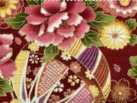 AP62902 Bunter, Goldbedruckter Satin (Runde Rolle)[Textilgewebe] COSMO TEXTILE Unterfoto