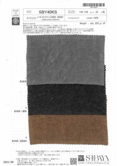 SBY40KS L1/40 Leinen-Canvas, kohlegrau gefärbt / mit Persimmon-Tannin gefärbt