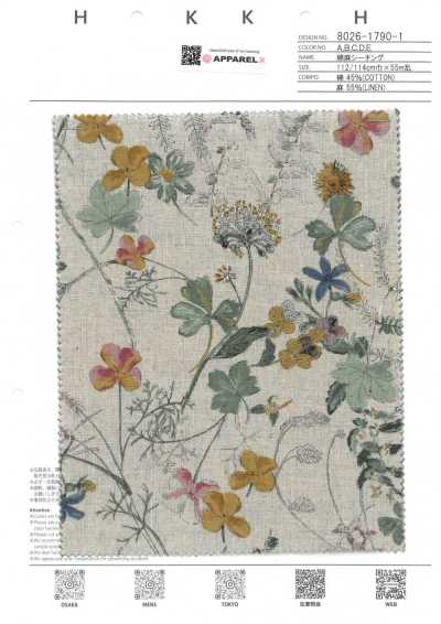 8026-1790-1 Baumwolle Leinen Nesselstoff Naturgarten
