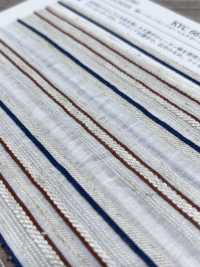 KYC667-55-1 Baumwolle, Viskose, Leinen-Dobby, Mehrfarbiges Streifenmuster[Textilgewebe] Uni Textile(Komon Studio) Unterfoto