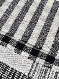 59992 C/L Netty Slub Ecru Check & Stripe[Textilgewebe] VANCET Unterfoto