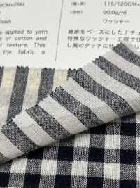 59992 C/L Netty Slub Ecru Check & Stripe[Textilgewebe] VANCET Unterfoto