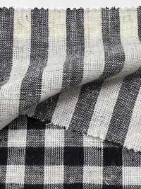 59992 C/L Netty Slub Ecru Check & Stripe[Textilgewebe] VANCET Unterfoto
