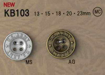 KB103 Metallknopf im Vintage-Stil mit Rand