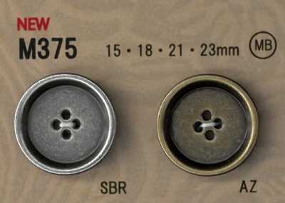 M375 Metallknopf im Vintage-Stil mit Rand