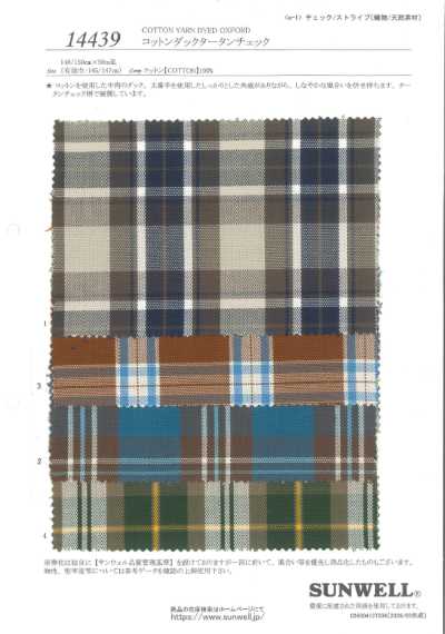 14439 Baumwoll-Duck Tartan-Karo