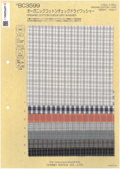 BC3599 Bio-Baumwoll-Karo mit Trockenwasch-Finish