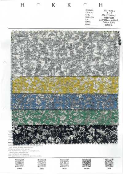 4027-680-1 80er Batist Miracle Wave Fadenmuster mit kleinen Blumen