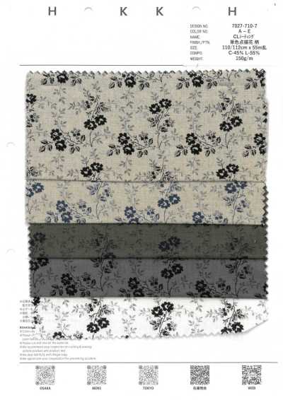 7027-710-7 CL Lakenstoff Einfarbiges Punktblumenmuster