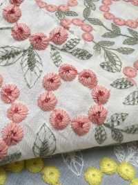 4027-848-1 Baumwoll-Batist-Stickerei Mit Pompon-Blumenspitze[Textilien / Stoffe] HOKKOH Weitere Fotos