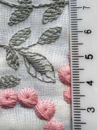 4027-848-1 Baumwoll-Batist-Stickerei Mit Pompon-Blumenspitze[Textilien / Stoffe] HOKKOH Weitere Fotos