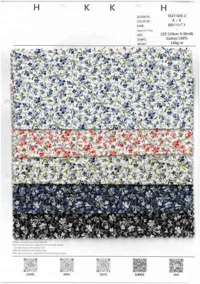 7027-620-3 60er Lawn Ripple kleines Blumenmuster