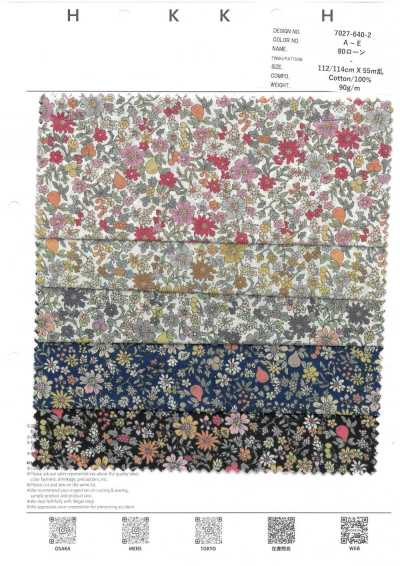 7027-640-2 80 Batist Thread-Line kleine Blumen