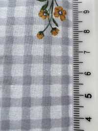 7027-640-3 80 Rasen-Gingham + Blumen[Textilgewebe] HOKKOH Unterfoto